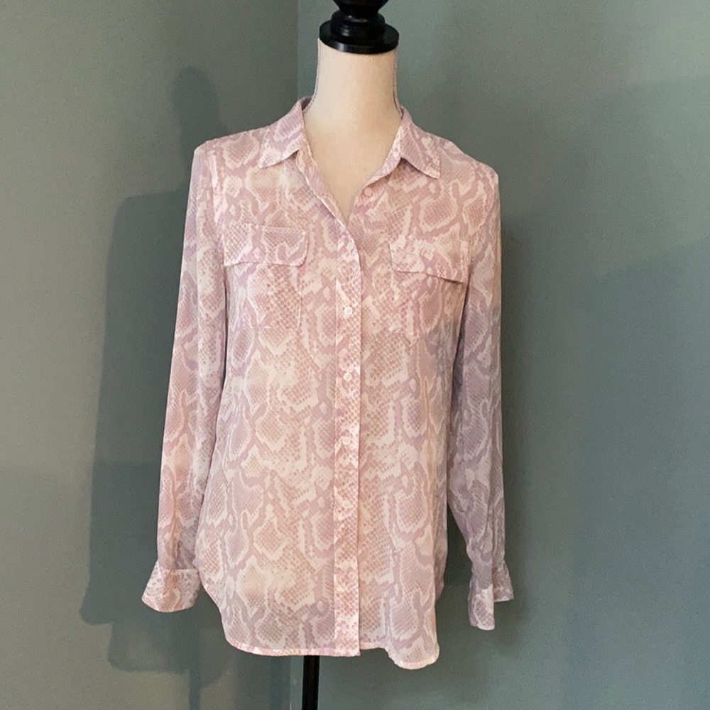 WHBM snake print blouse